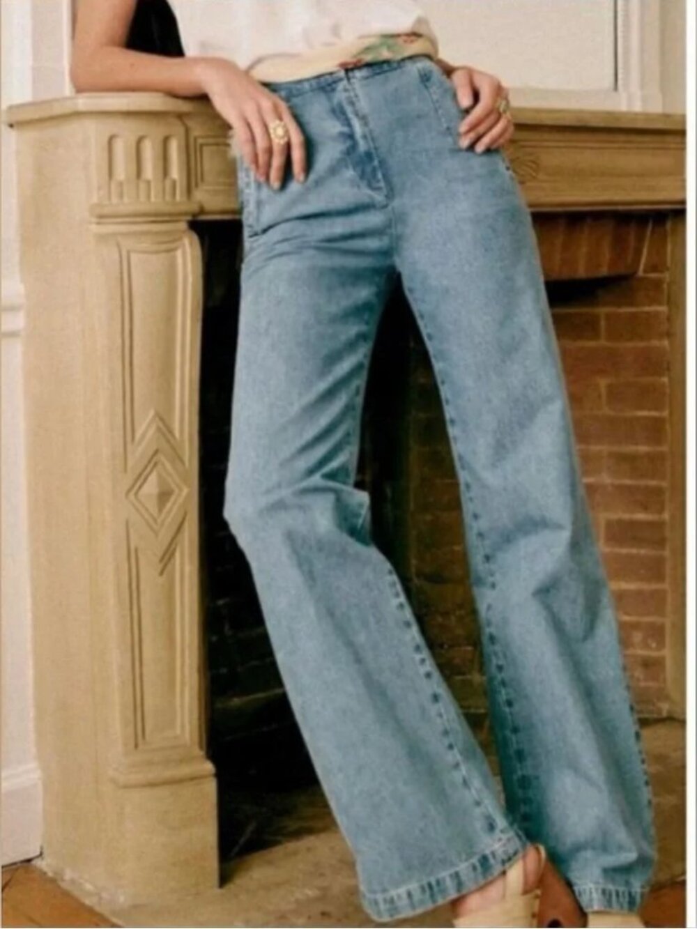 Sezane Martin Chambray Trouser Jeans